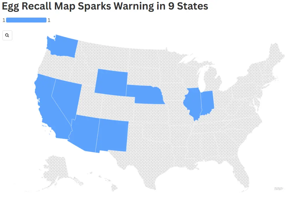 Salmonella Outbreak Forced Nationwide Brown Egg Recall 2 Egg recall map issued nationwide for cautions in the states above. (Image Source: FDA)