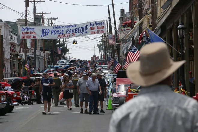 Hot August Nights 2024: The Ultimate Classic Car Extravaganza 4 People checking out the cars during opening day for Hot August Nights in Virginia City on Aug. 2, 2024. (Credit: Jason Bean / Reno Gazette Journal)