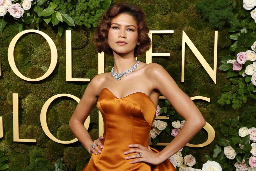 Zendaya Sparks Engagement Rumors with a Diamond Ring at the 2025 Golden Globes. (Credit: Kevin Mazur / Getty Images)
