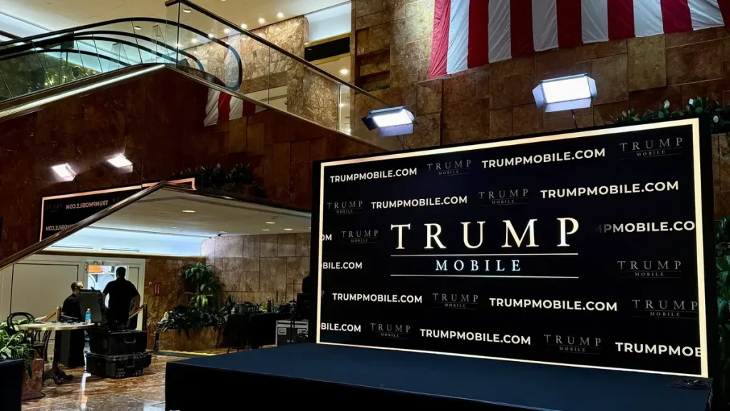 The Trump Mobile service and Smartphone is here, for only $47.45 a month. (Image Credit: April Rubin/Axios)
