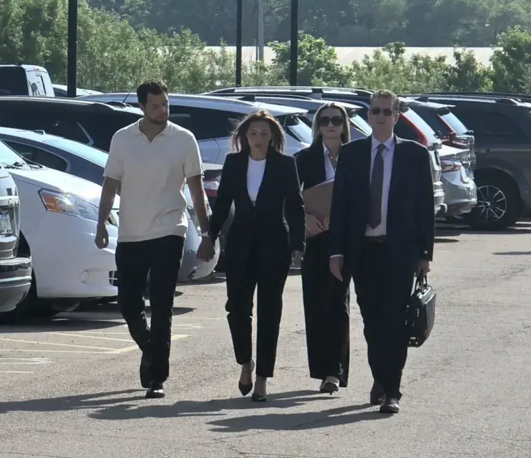 Illinois Teacher Christina Formella Indicted on 52 Charges Of Student Sexual Abuse 1 Christina Formella husband, Michael Formella, arriving at the DuPage County Circuit Court with the formr Downers Grove teacher in Illinois on June 17, 2025. (Image Credit: Abby Blabby)