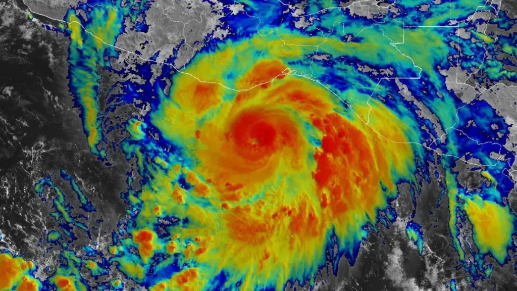 Hurricane Erick 2025 has rapidly intensified into a Category 4 storm and is set to make landfall along Mexico’s Pacific coast, threatening Oaxaca and Guerrero with powerful winds, storm surge, and life‑threatening rainfall. (Image Source: NOAA)