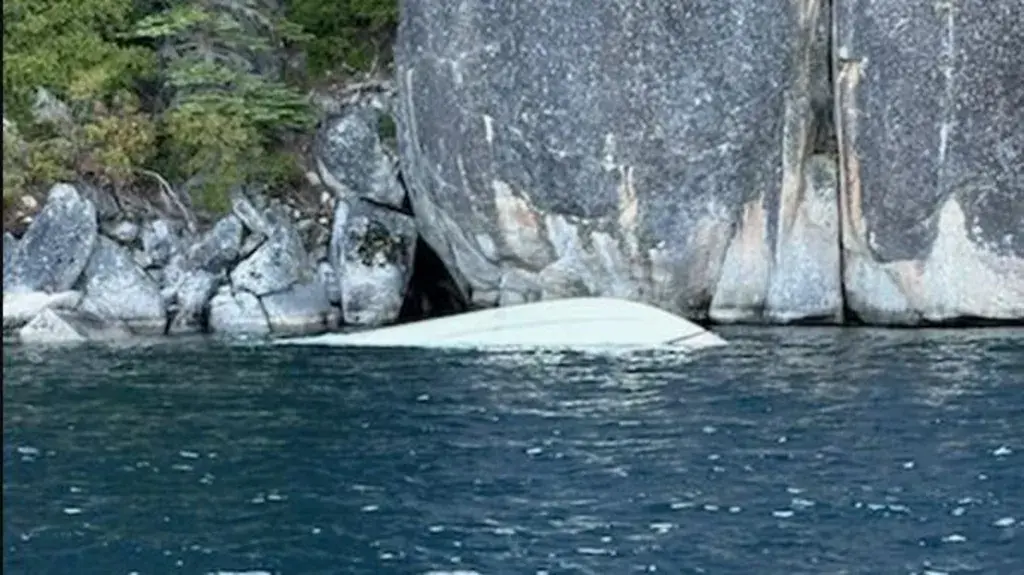 The US Coast Guard released an image of the capsized boat. (Image Source: US Coast Guard)