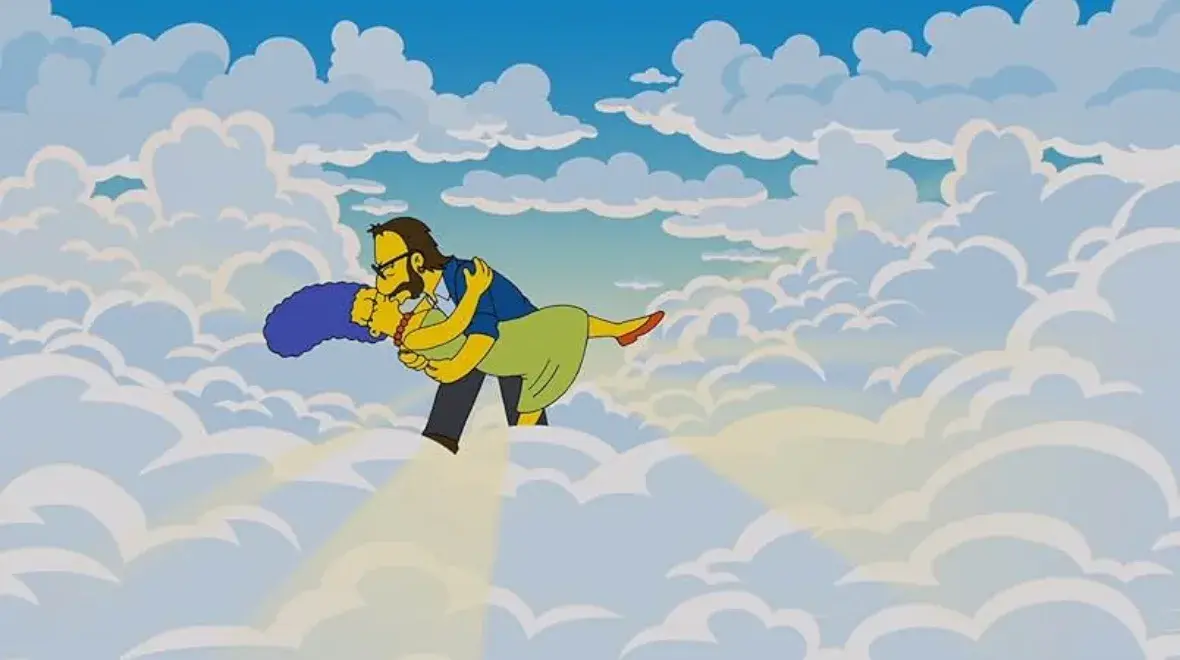 Did The Simpsons Just Kill Marge In It's Season Finale? 1 After Marge dies in The Simpson season finale, we can see Marge Simpson ascending to heaven alongside Ringo Starr of The Beatles. (Image Credit: 20th Television Animation)