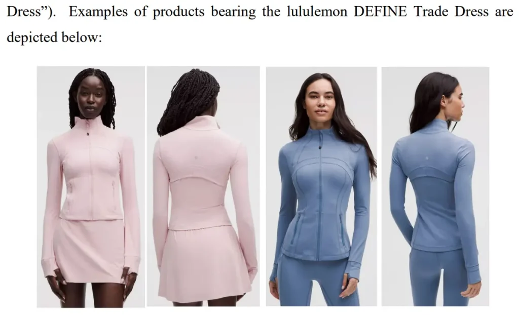 Lululemon Sues Costco Over "Costco Lululemon Dupe” Design Infringements. (Image Source: United States Courts)
