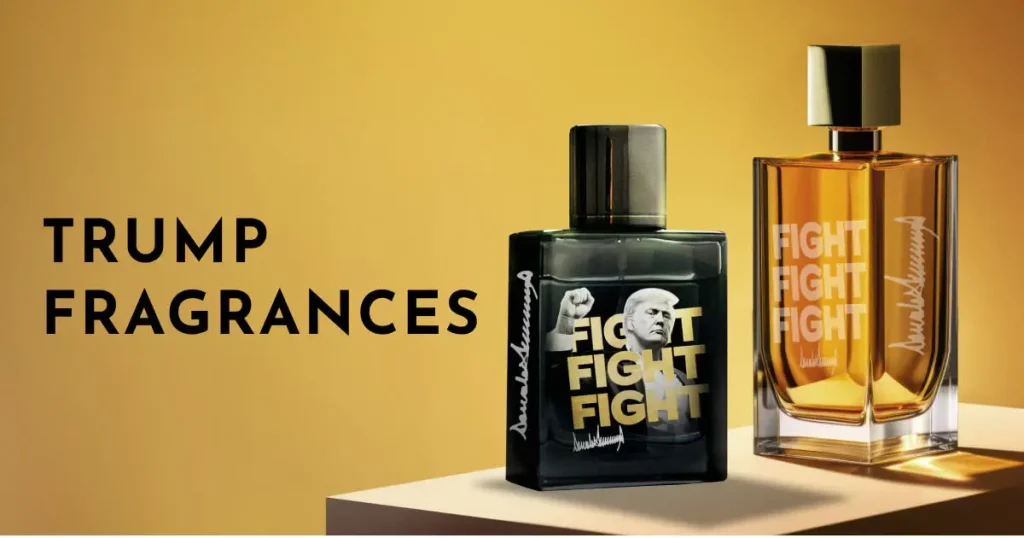 Trump fragrance line "Victory 45‑47" launches as a luxury cologne and perfume line, embodying power and confidence in iconic golden packaging. (Image Source: gettrumpfragrances.com)