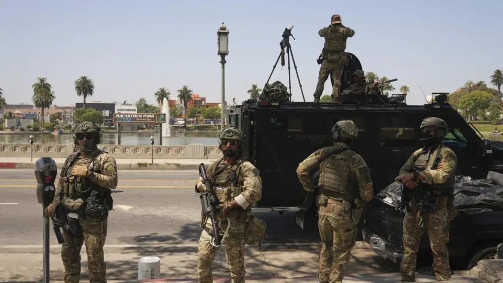 ICE in MacArthur Park raid Monday July, 7th, 2025. (Image Credit: AP)