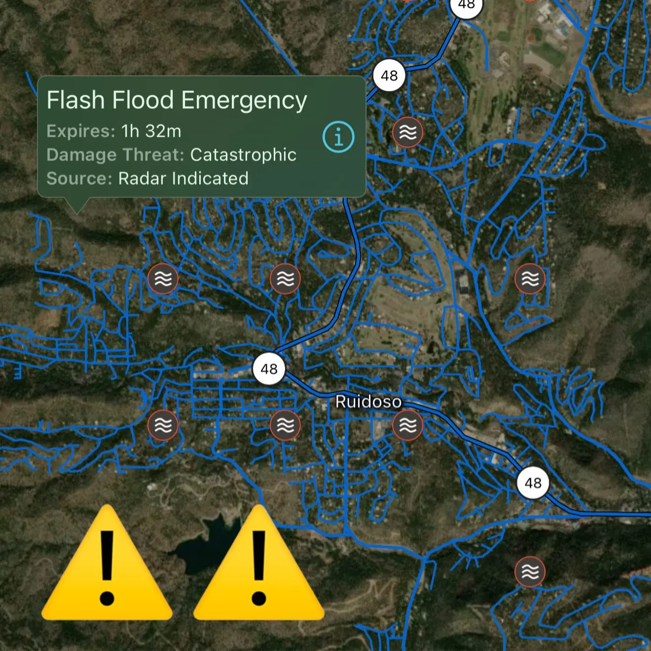 Emergency New Mexico Flooding Hits Ruidoso 1 New Mexico Flooding Map Warning.