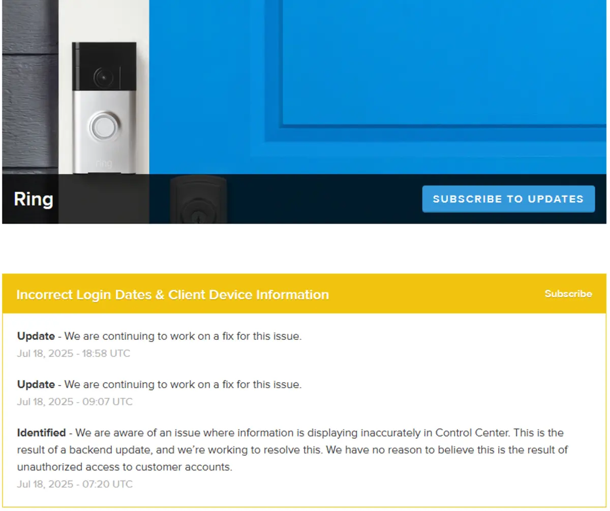 Are Your Ring Cameras Hacked? What You Need to Know About the May 28 Login Incident 1 It seems the Ring cameras are not hacked, but was due to a bug. The company behind the doorbell is aware of the issue. (Image Source: Ring)