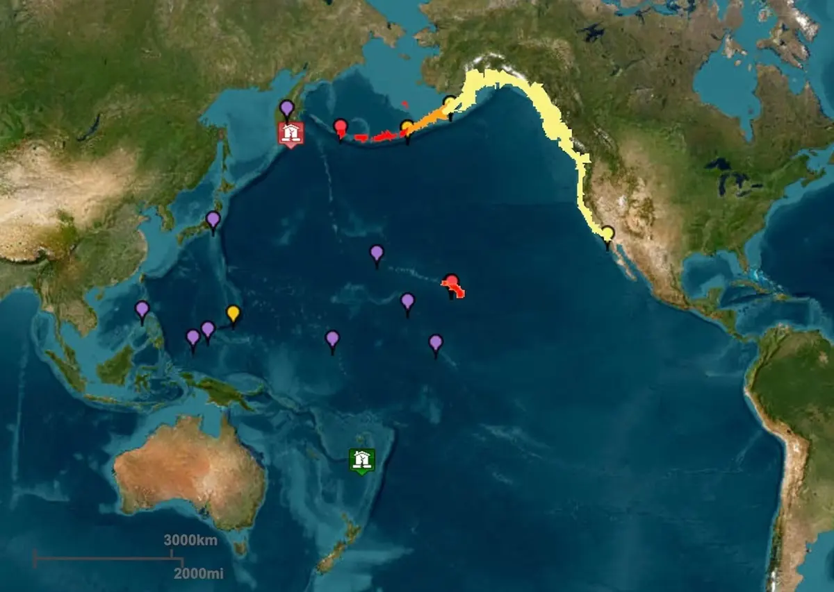 Massive Russian Earthquake Triggers Tsunami Warning for California’s North Coast 1 An 8.7 magnitude earthquake near Russia prompts tsunami warning along the U.S. West Coast, Alaska and Hawaii. (Image Source: NOAA)